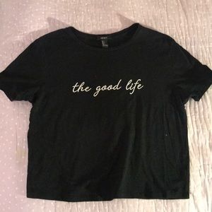 embroidered black tee